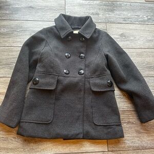 Sears Roebuck & Co Girls Pea‎ Coat Black Size L 6x